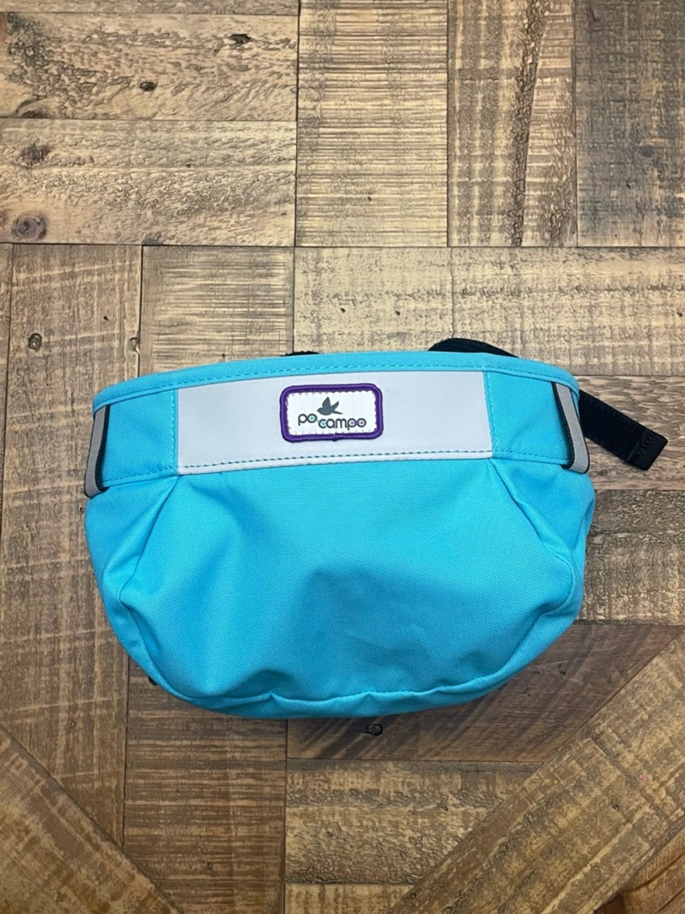 Po Campo Whoosh kids' bike basket in the aquatic blue color